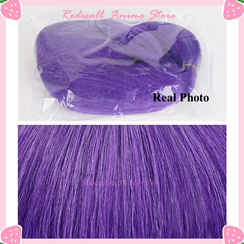 Chevreuse-Peruca Cosplay Roxa Longa e Reta, Resistente ao Calor, Cabelo Sintético, Couro cabeludo, Game Headwear, 85cm