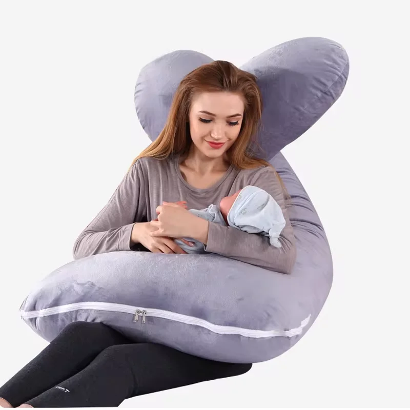 Multifunctional U-shaped Maternity Pillow Pregnancy Soft Nap Cushion Pillow Simple Pregnant Women Side Sleeping Support Pillow