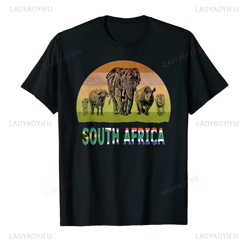 Vintage South Africa Graphic T Shirts MEN UNISEX T Shirts Short Sleeve Harajuku Fashion Graph Men Clothing Cotton Manga Clothes