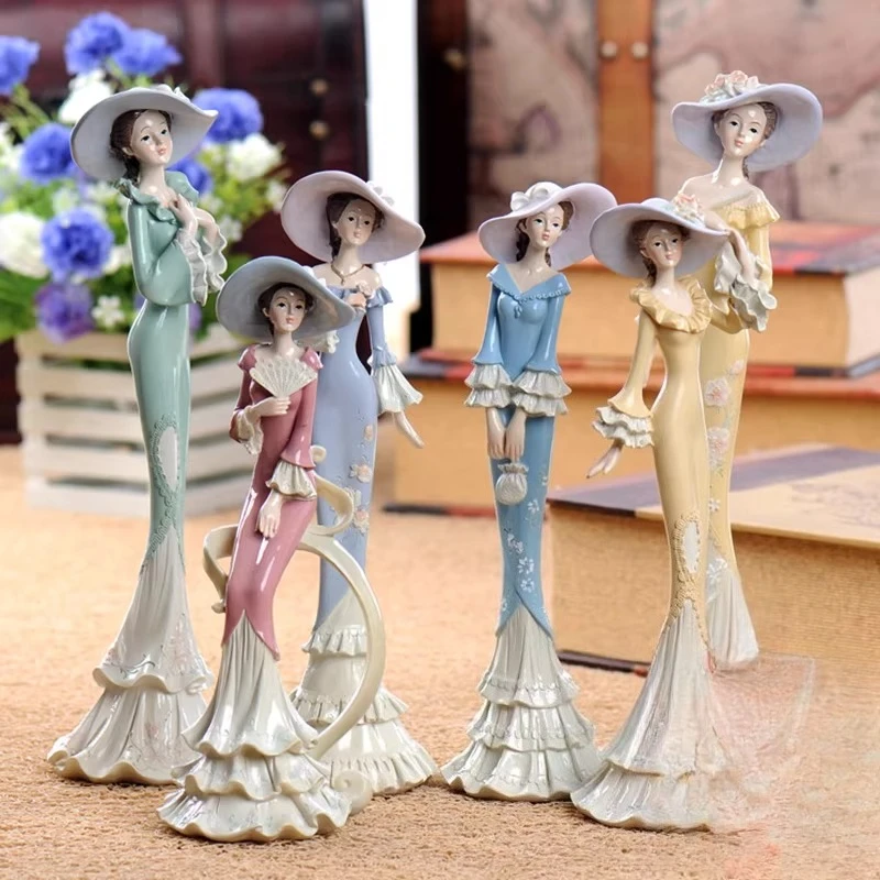 

European Resin Home 26-33cm Cute Beauty Doll Decor Model Accessories Creative Living Gift Room Decoration