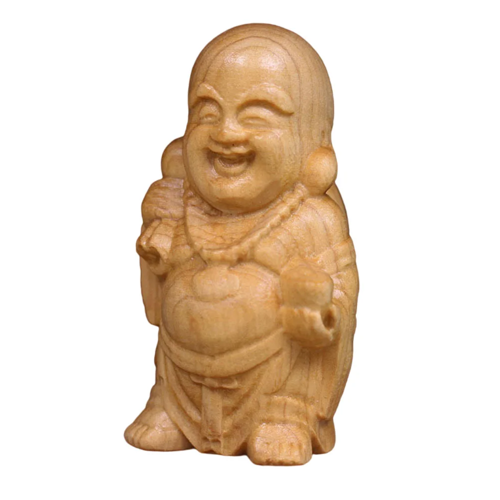 

Maitreya Little Monk Ornaments Office Decoration Figurines Green Sandalwood