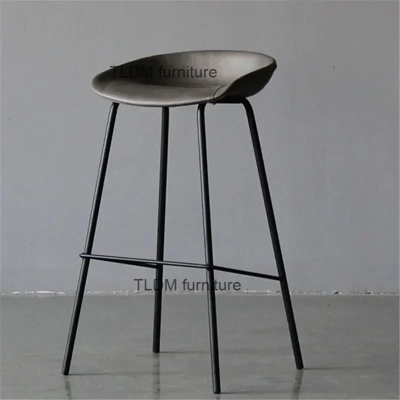 

Modern Minimalist Bar Chairs Bar Furniture Wrought Iron Industrial Style Commercial Cafe Designer High Stools Retro Bar Chair