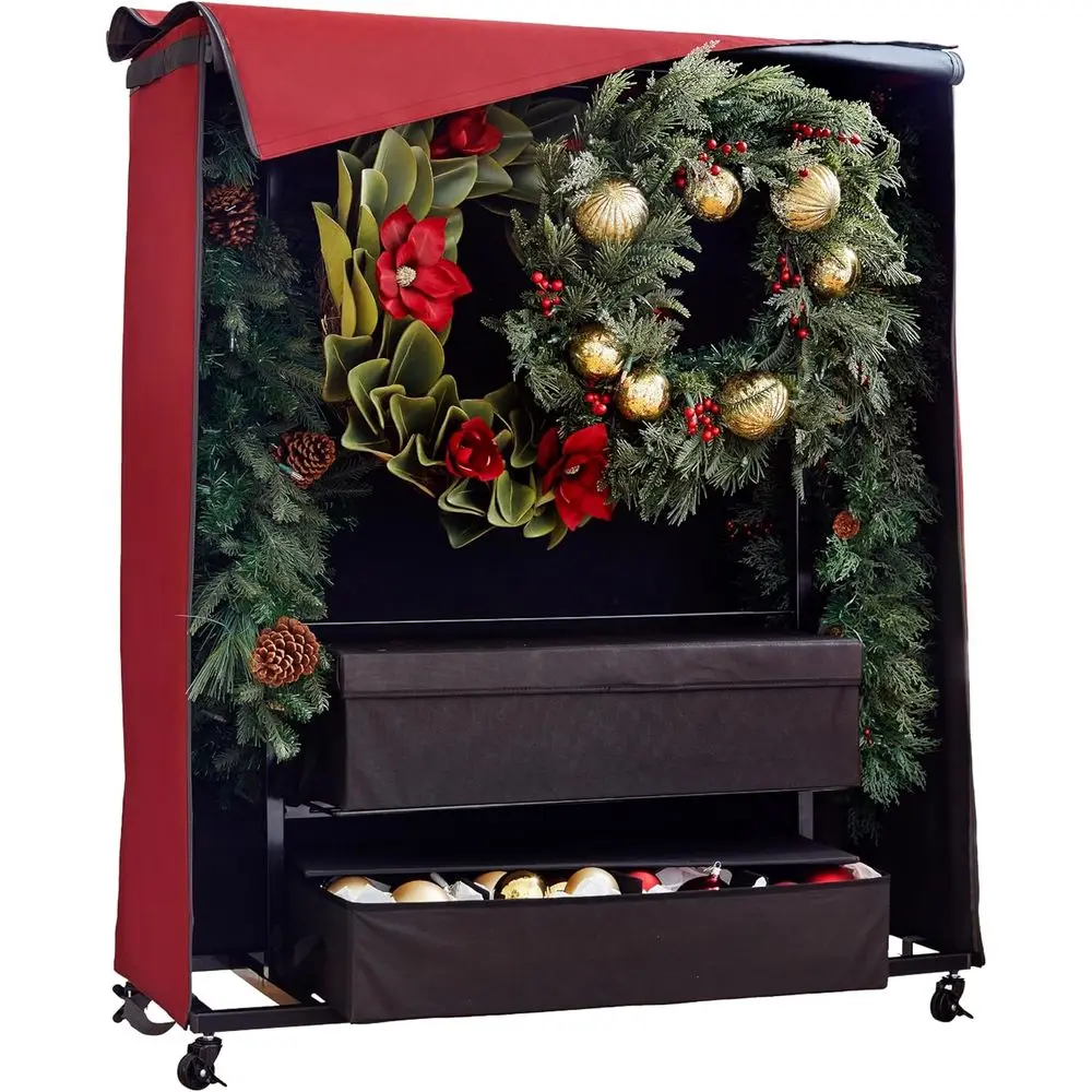 

All-in-One Christmas Storage Chest with Locking Wheels for Wreaths and Garlands