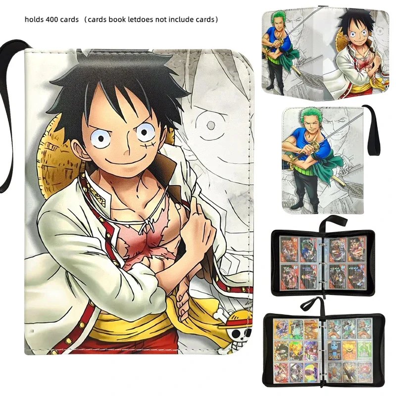 ONE PIECE anime Luffy Zoro Card Album Book High-capacity 400- 900 Pieces Binder Storage Zipper Book A toy Birthday gifts