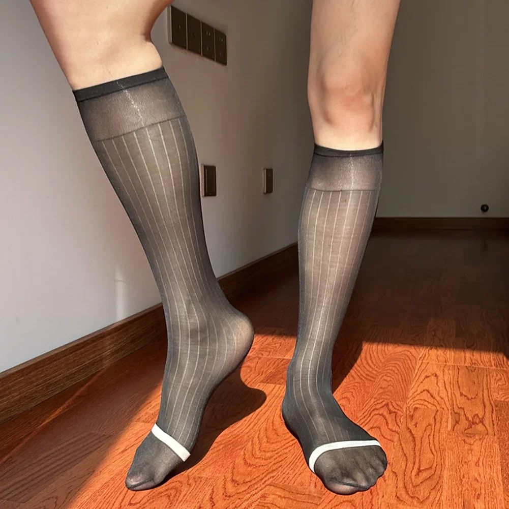 

See-Through Socks Mens Tube Socks For Business Meetings Average Size Brand New Condition Breathable Material For Men