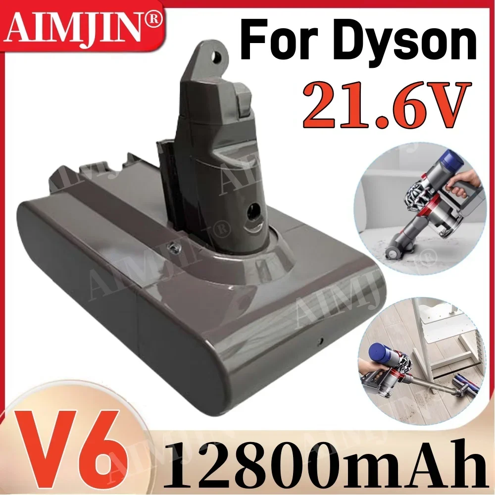 V6 Battery for Dyson, 21.6V 12800mAh Battery for Dyson V6 Vacuum Cleaner DC58,DC59,DC62,650,770,880,SV03,SV04,SV05,SV06,SV07,SV0