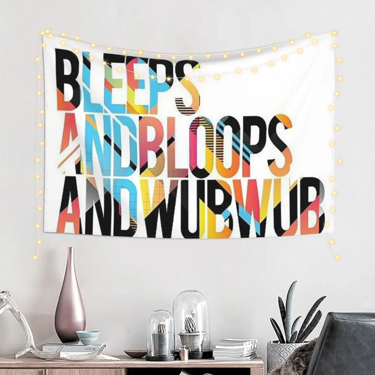 Bleeps and bloops and wubwub Tapestry Decorative Wall Mural Japanese Room Decor Tapestry