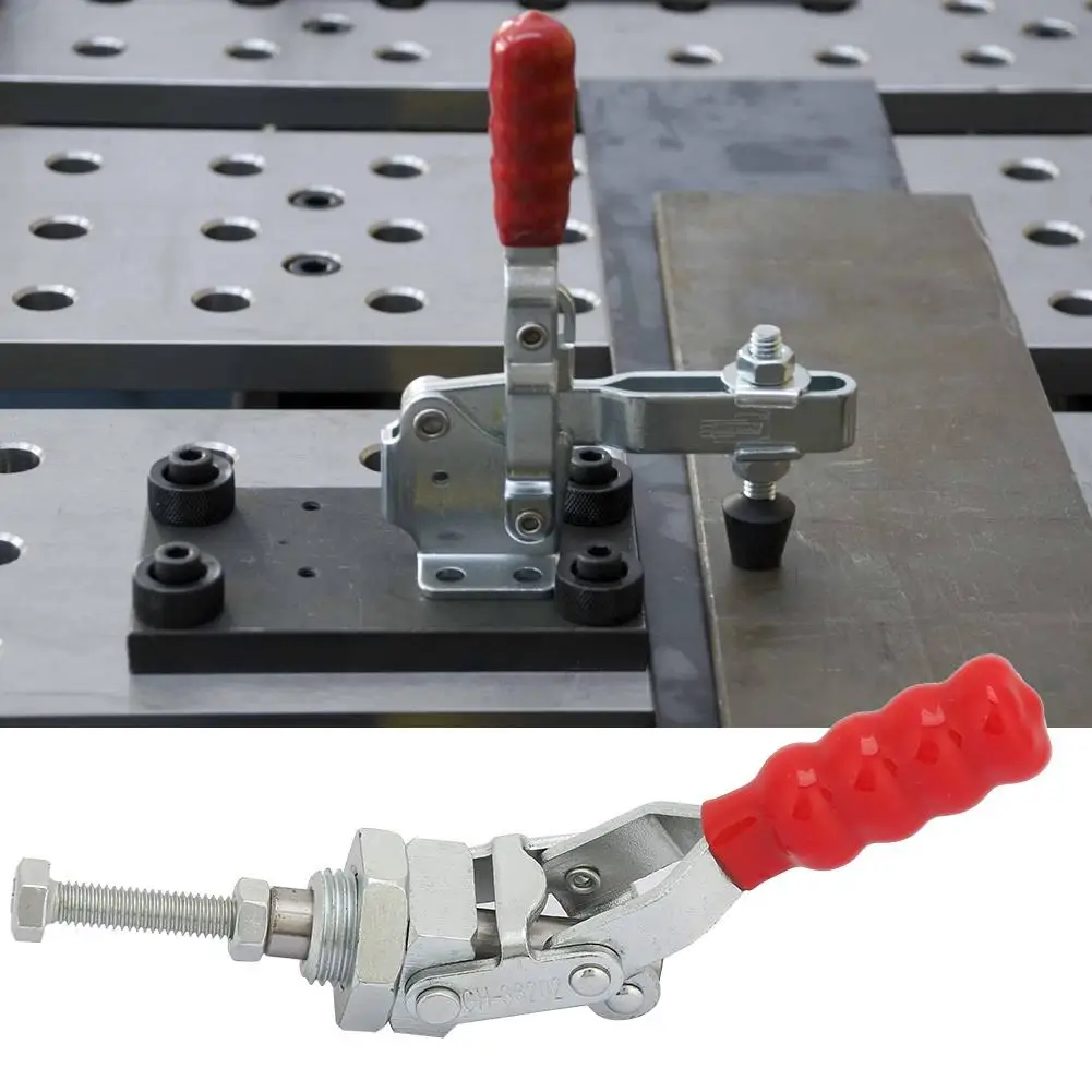 100kg Heavy Duty Push Pull Toggle Clamps with Plunger Stroke - Quick Release Welding Clamp