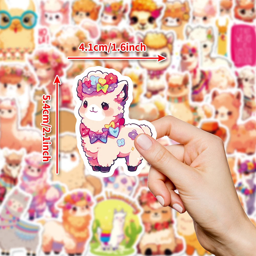 10/30/50PCS Cute Pet Alpaca Stickers Funny Kawaii Animal Decals Kids Toy DIY Suitcase Scrapbook Phone Laptop Car Graffiti Gifts