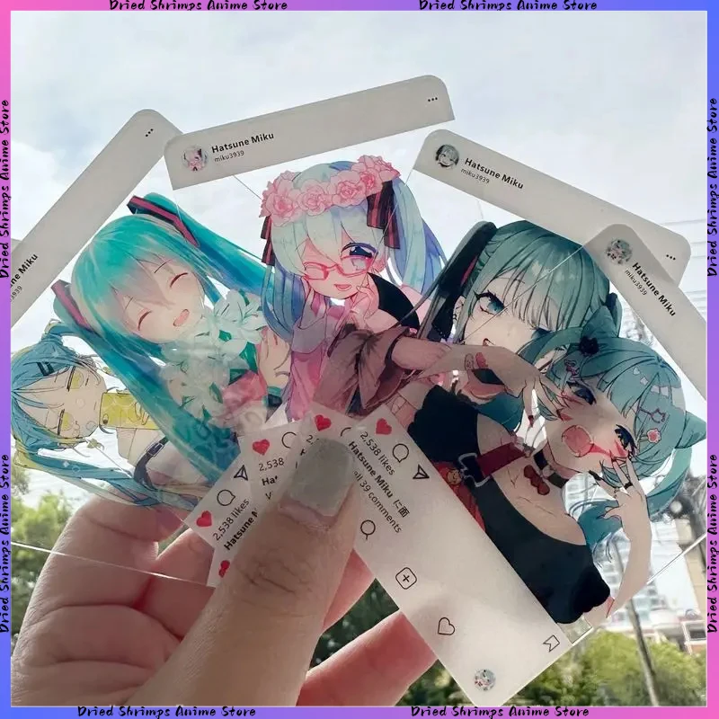 

8cm Hatsune Miku Anime Peripherals Cute 3-Inch Photo Diy Cartoon Acrylic Lomo Transparent Card Kawaii Otaku Wholesale Toy Gifts