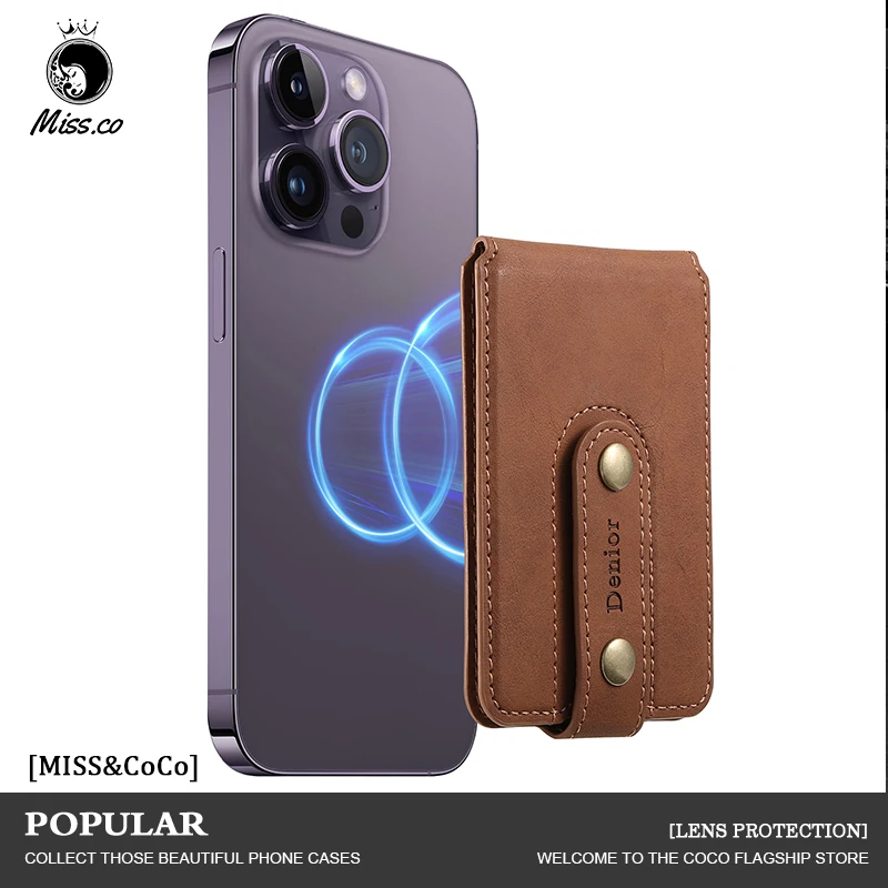 

Luxury leather retro card bag For iPhone For Samsung Xiaomi Huawei Phone For Magnetic Case Leather Wallet credit card card Clip