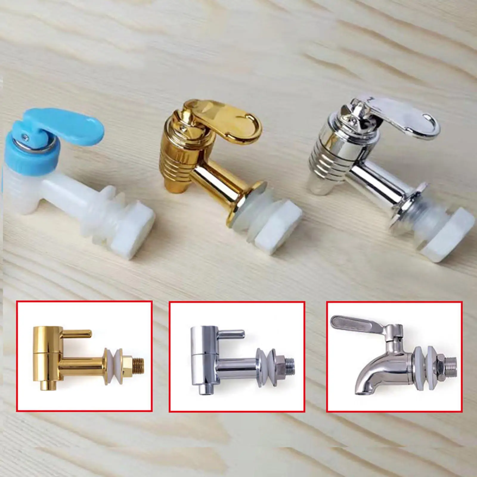 2xReplacement Cooler Faucet Water Dispenser Tap Accessories Silver