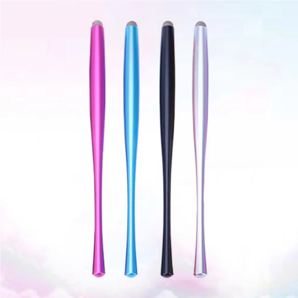 

4pcs Metal Capacitive Stylus Pen Replaceable Fiber Tip Smooth Touch Writing Tool For Smartphone Tablet Drawing Screen Use