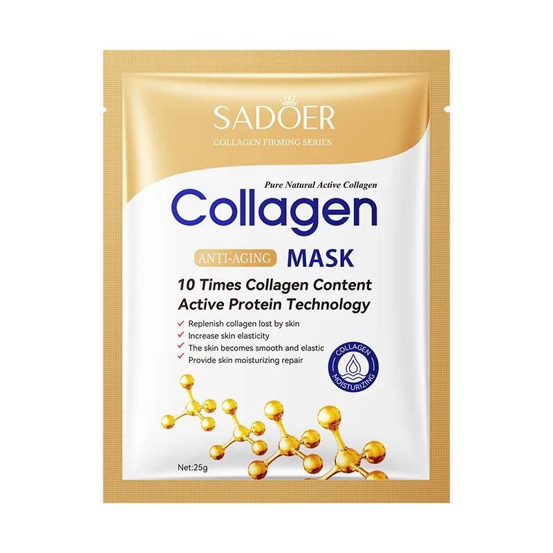 SADOER-mascarilla Facial de colágeno, máscara hidratante, reafirmante, hidratante, brillante, para el cuidado de la piel, 12 piezas