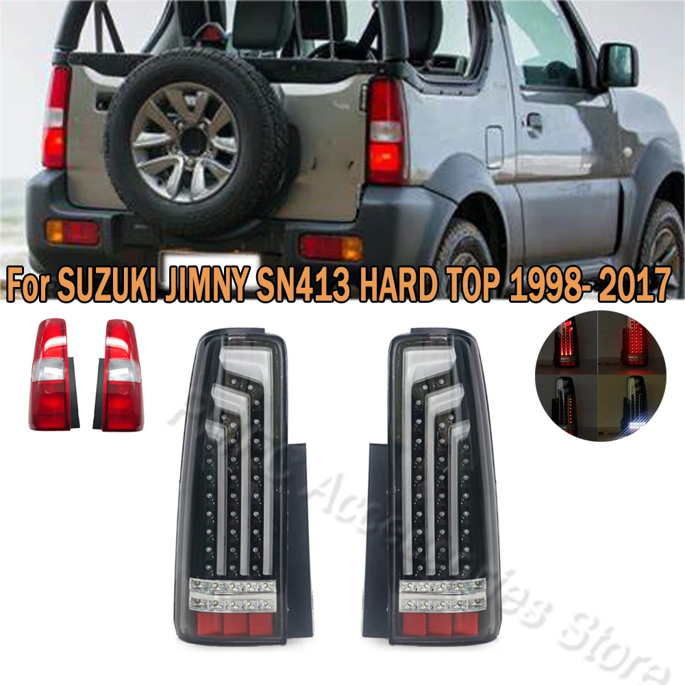 2 Styles Tail Lights Modified With Brake Reversing LED Lamp  For SUZUKI JIMNY SN413 HARD TOP 1998 1999 2000-2017 For Car