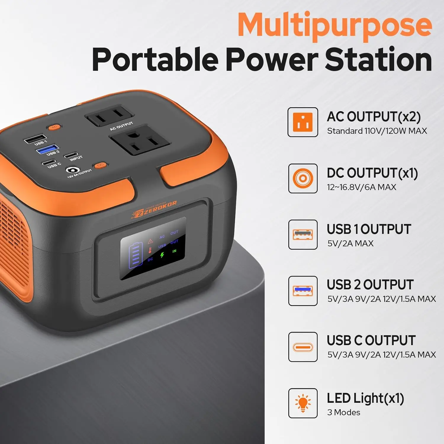 Tragbares 120-W-Kraftwerk mit AC-Steckdose, 97,6-Wh-Akku für Camping-Home-Backup