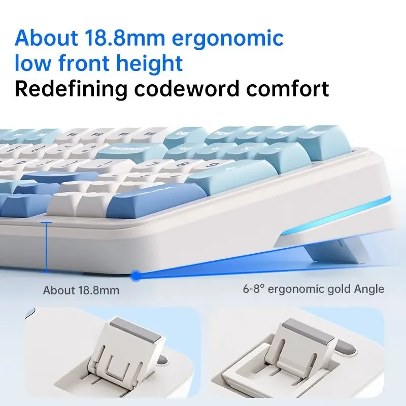 

MCHOSE K99 V2 Трехрежимная беспроводная механическая клавиатура Bluetooth Большая батарея RGB Атмосфера Свет Клавиатура Полный ключ Hot Plug