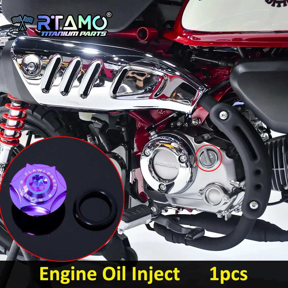 RTAMO Gr5 Titanium Bolt Crankcase Engine Oil Inject Cylinder Head Rear Shock Sprocket Nut Rear Axle Set for Honda Monkey125