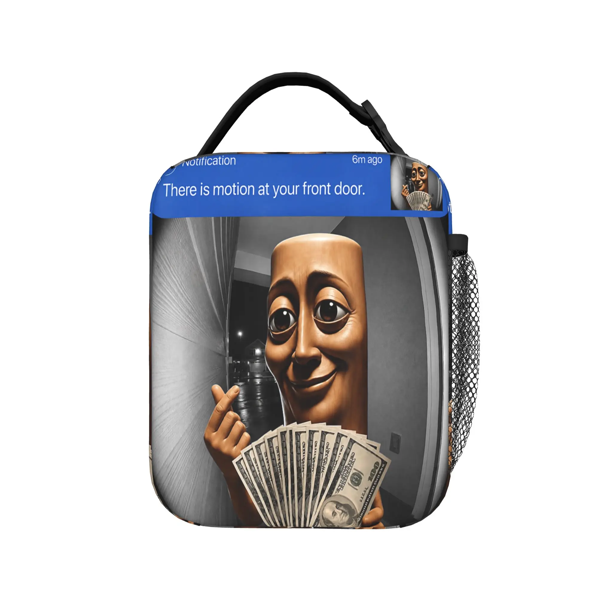 There is Motion At Your Front Door Tung Tung Tung Sahur Meme Lunch Bag For Child  Custom Lunch Box Aesthetic Travel Cooler Bag
