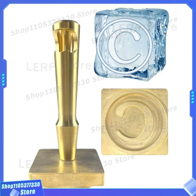 Copper Ice Cube Mold with Bottle Opener Bartending Tool Bar Forming Tray for Whiskey Cocktail Party Accessories Gift Bar Ice