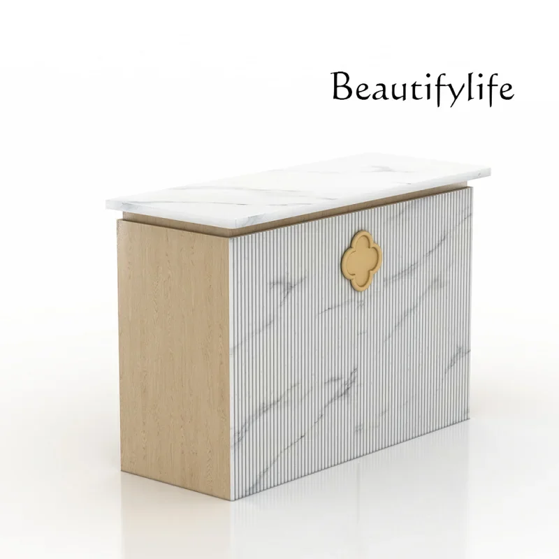 H45 French Style Custom. Hot Design Store Product Show Furniture Marble Floor Stand Make Up Display Counter For Cosmetic
