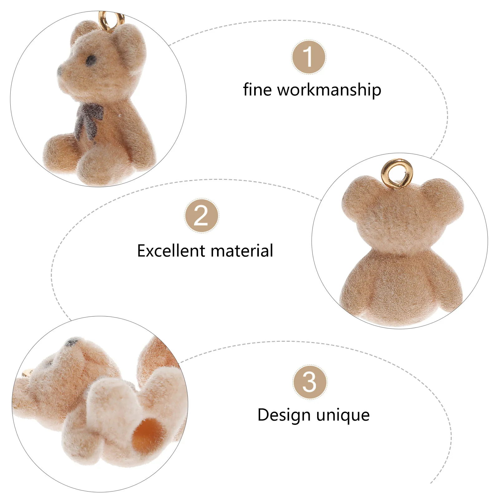 

10pcs Bear Pendant Charm Bear Necklace Pendants for Earrings Necklace DIY Jewelry Making Bracelet Accessories Cartoon Design