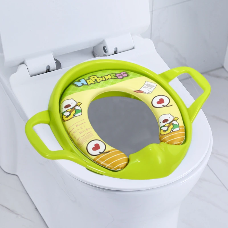 Children\'s toilet seat plus size cartoon soft baby toilet seat portable male and female baby toilet training toilet chair