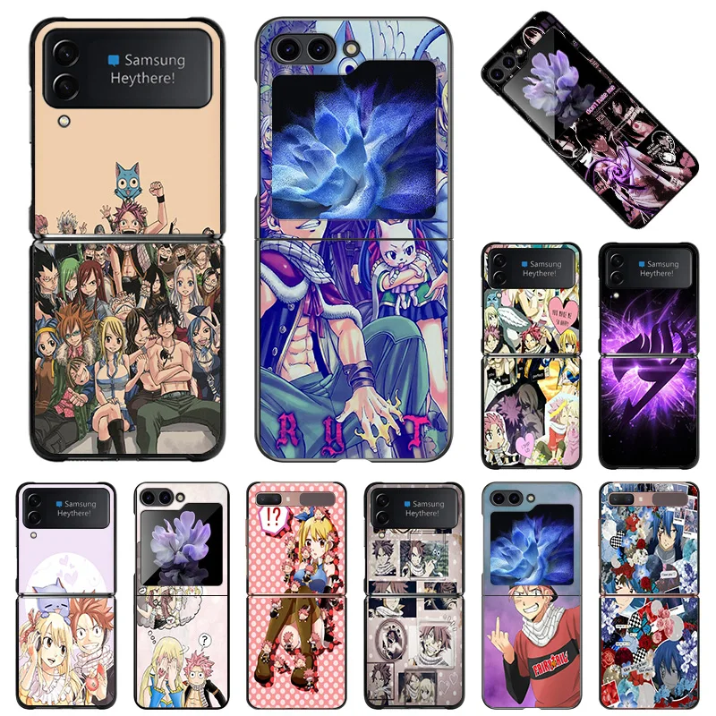 For Samsung Galaxy Z Flip6 Flip5 Flip3 Flip4 Fairy Tail Anime Hard Black Shockproof ZFlip6 5G ZFlip Phone Shell Case Cover