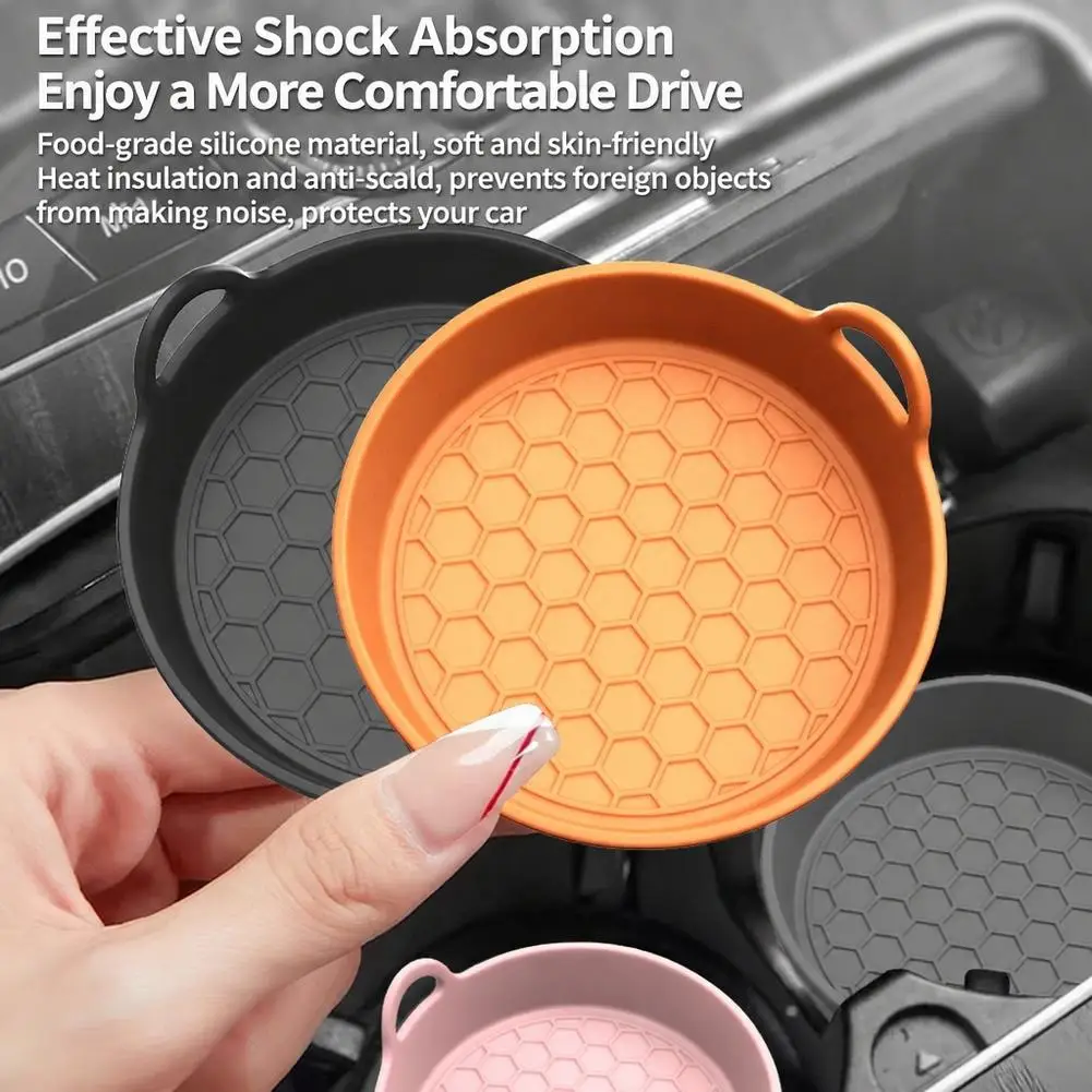 Anti-Slip Coaster for Car Stable Food Grade Silicone Gel Drink Holder Pad Universal Auto Cup Holder Coaster Silent Cup Pad