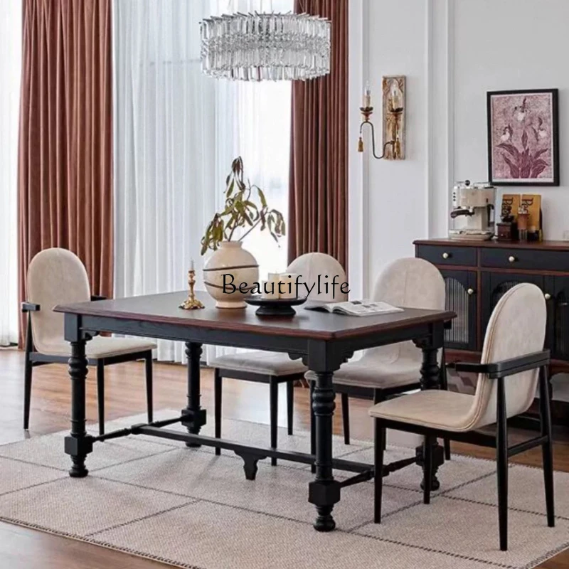 FGFrench retro light luxury solid wood long table medieval creative large board table