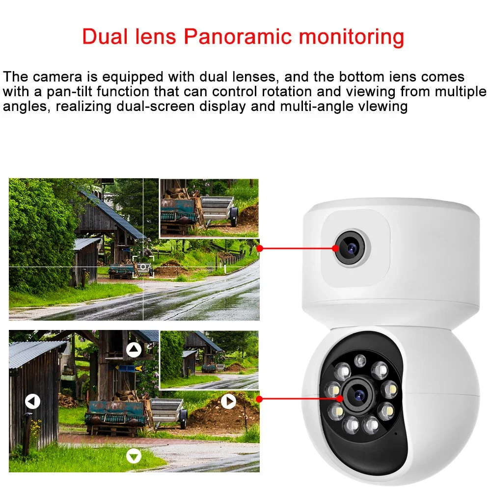 HD 2K Wifi PTZ IP Camera Indoor Home Auto Traking Baby Monitor 2 Way Audio Dual Lens Wireless CCTV Security Surveillance Camera