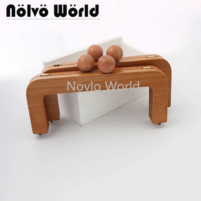 Natural Madeira Quadro Bolsa para As Mulheres, DIY Bolsa Acessórios, Moldura De Madeira, Parafusos Quadro, Bolsa Peças, 20x9cm, 1 Pc, 2 Pcs, 10 Pcs
