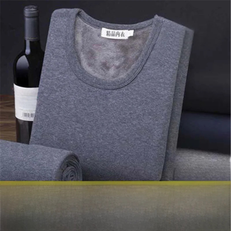 

Men's Thermal Underwear Set Fleece Lined Autumn Winter Clothes Youth Warmth Cotton Polyester Long Sleeve Pants for Cold Weather