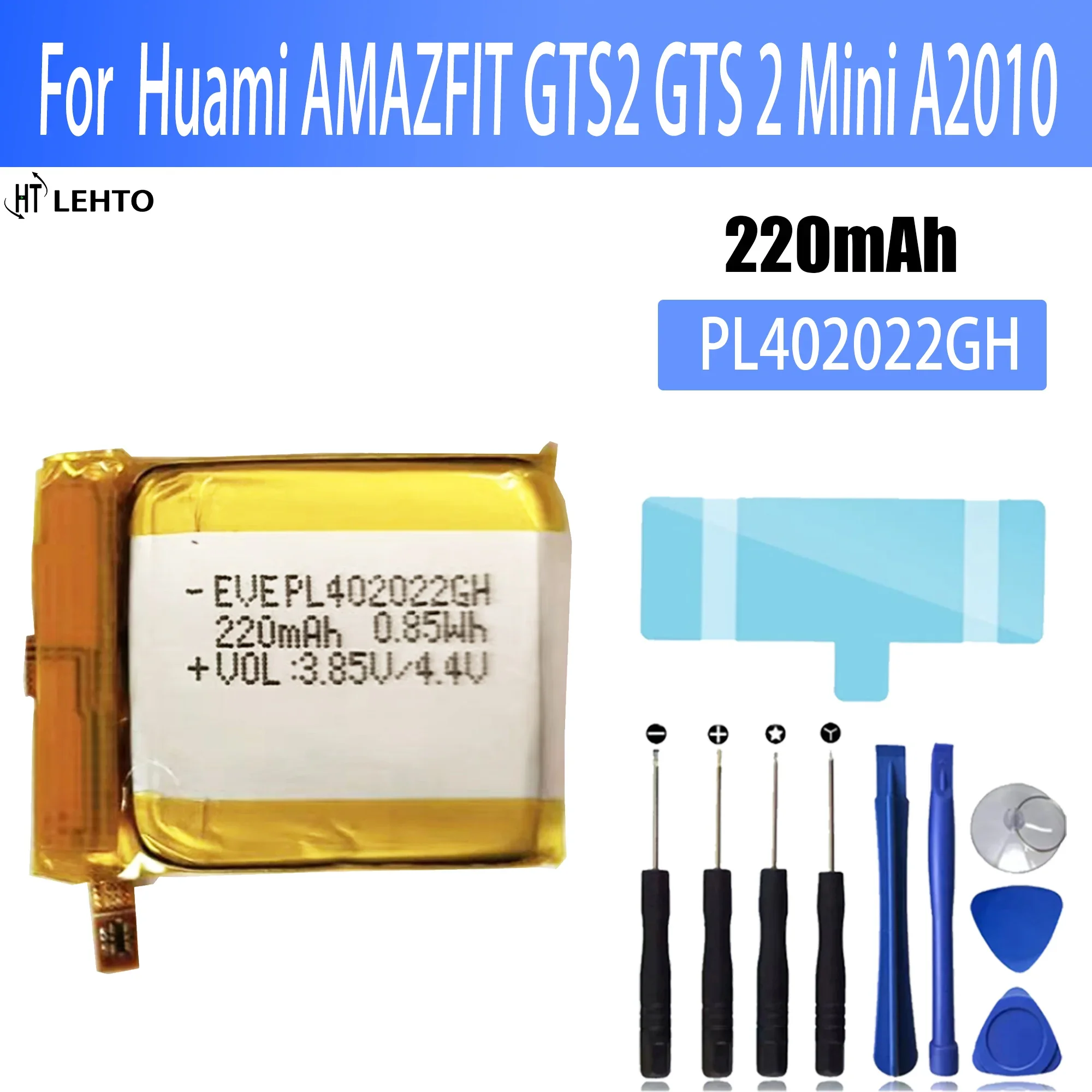 Bateria para Huami AMAZFIT, Baterias de Capacidade do relógio inteligente, GTS2, GTS 2, Mini A2010, PL402022GH