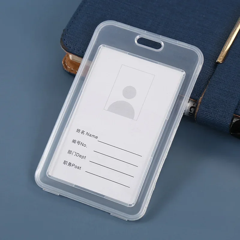 2pcs/set Transparent Working Permit Case Cover Employee's Work Card Holder Credit Bank Card Protector ID Tag Pass Badge Holder