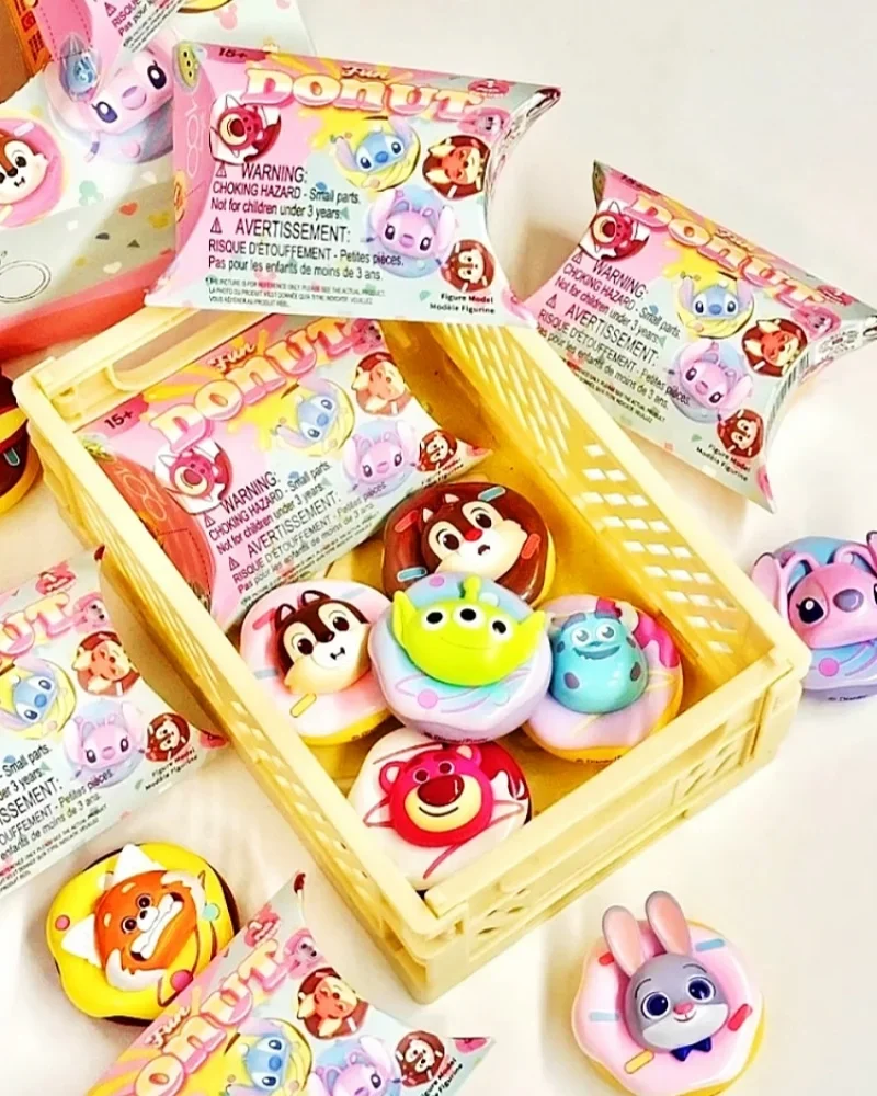 4.2cm Disney Fun Doughnut Blind Box Theme Handmade Trendy Pvc, Magnets Decorate Homes, Tabletops, Car Decorations, Toys