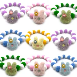 12Pcs Easter Pet Dog Bowties Hair Ball Necklace Collar Small Middle Large Dog Neckties Rabbit Bowties Dog Grooming Accessories