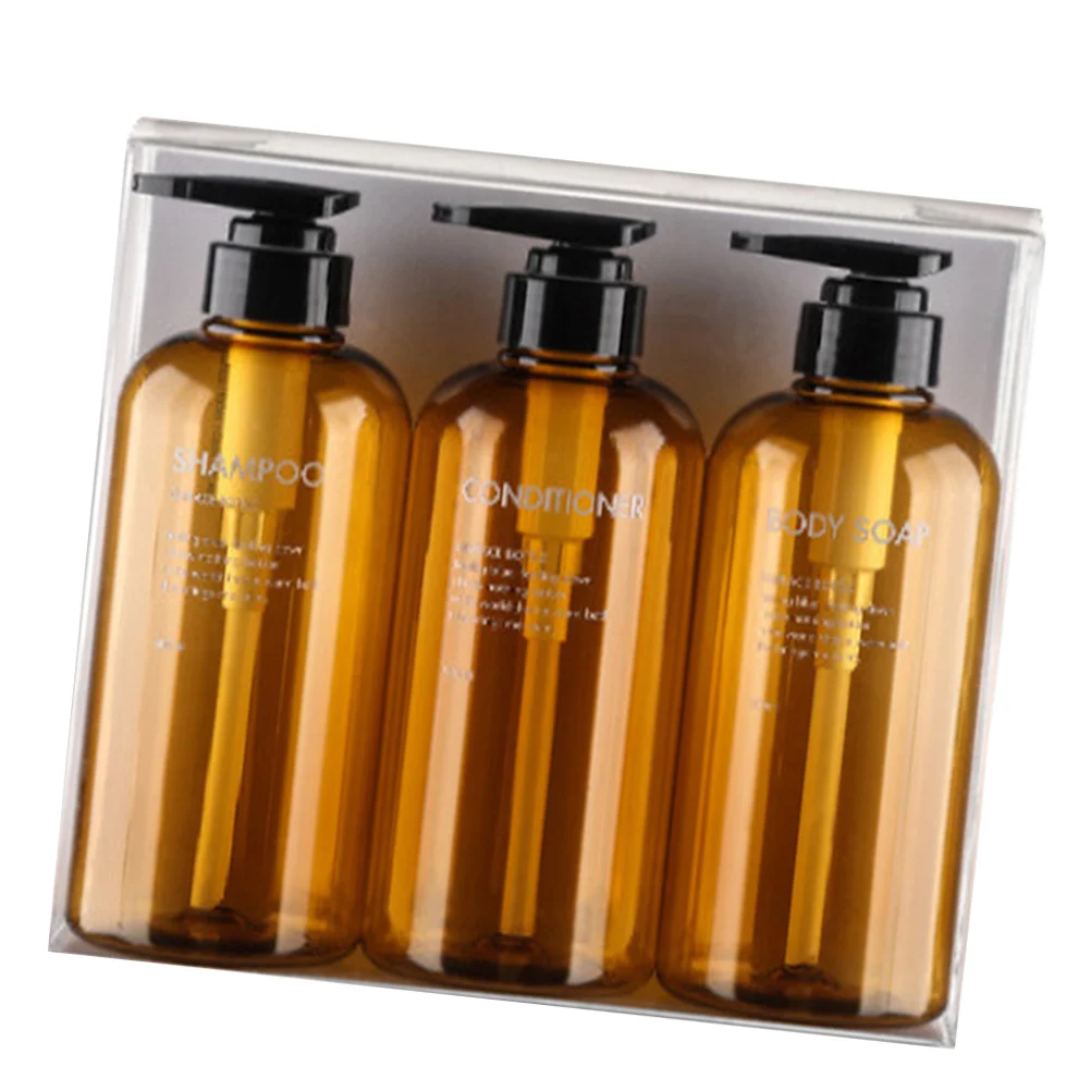 ขวดปั๊มสีน้ำตาลขนาด 500 มล. 3 ชิ้น ความจุขนาดใหญ่ ใช้ซ้ำได้ สำหรับใส่โลชั่น อิมัลชั่น เหมาะสำหรับการเดินทาง ใช้ในบ้าน ตั้งแคมป์ หรือแบ่งบรรจุ