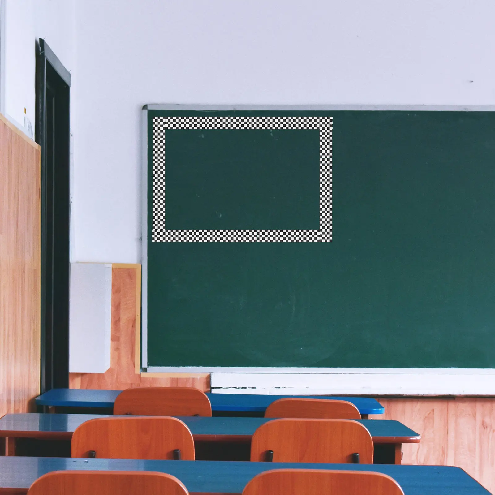 1 Roll Checkerboard Bulletin Board Border Peel Stick Sticker Classroom Wall Decals Blackboard Trim Decoration Classroom Decor