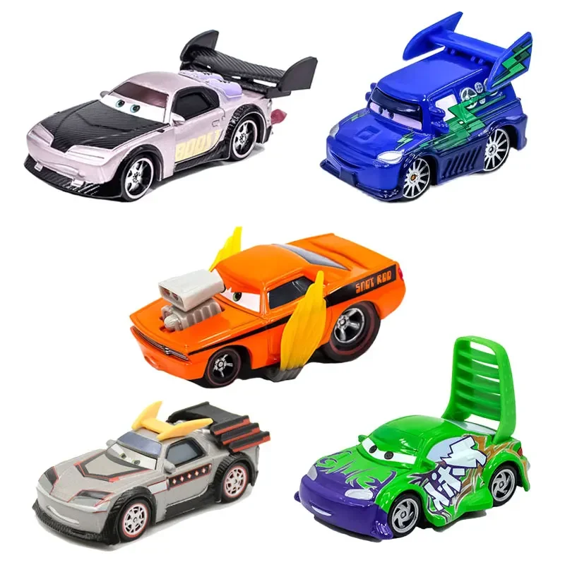 Disney Pixar Cars Lightning McQueen Racing Party wingo snod-rod boost Dj Metal Diecast modelo coches de juguete