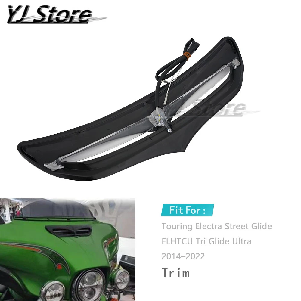 

Fit For Harley Touring Electra Street Glide FLHTCU Tri Glide Ultra 14–22 Motorcycle Batwing Fairing Vent Trim Accent LED Light