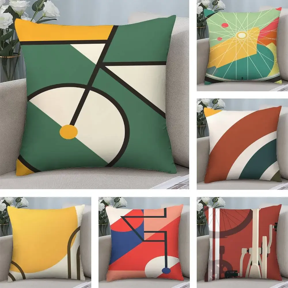 Abstract Cycling pattern Double-sided Printed pillow cover Short plush Suitable living rooms bedrooms sofas throw cushion cover