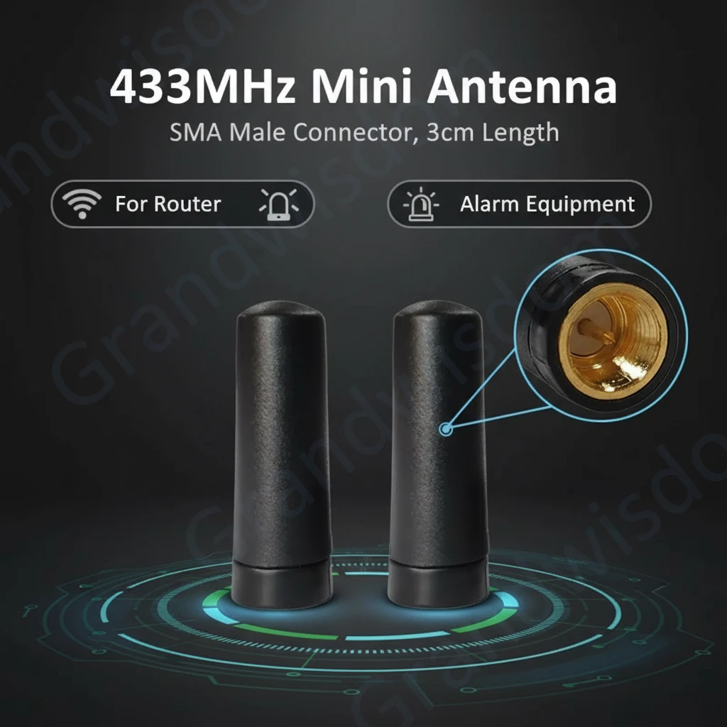5 Stück/Set 433MHz Antenne 2~3dBi Mini SMA Stecker Stubby 433 IoT Antenne Richtantenne für Drahtlose LoRaWAN Wasserzähler-Alarme – Detail 7