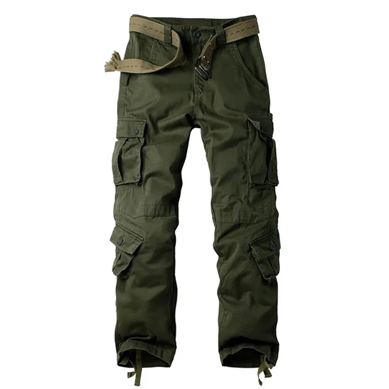 Autumn Thick Cargo Pants Men Multi-Pocket Outdoor Work Trousers Midweight Field Training Pants Tactical Hiking Camping Trousers