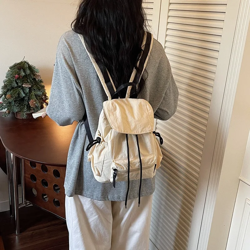 New Korean Style Backpacks Unisex Casual Color Block Shoulder Bags Large Capacity Lightweight Student Bag Niche Outdoor Backpack