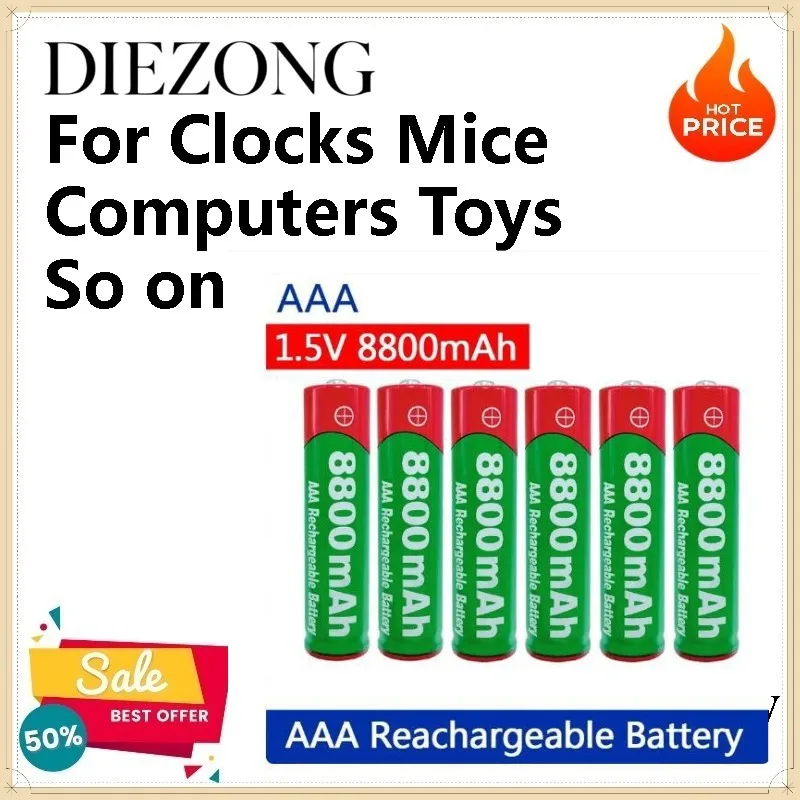 20pcs 8800mAh Rechargeable Battery AAA  Alkalinity Battery 1.5 V AAA Battery for Clocks Mice Computers Toys So on