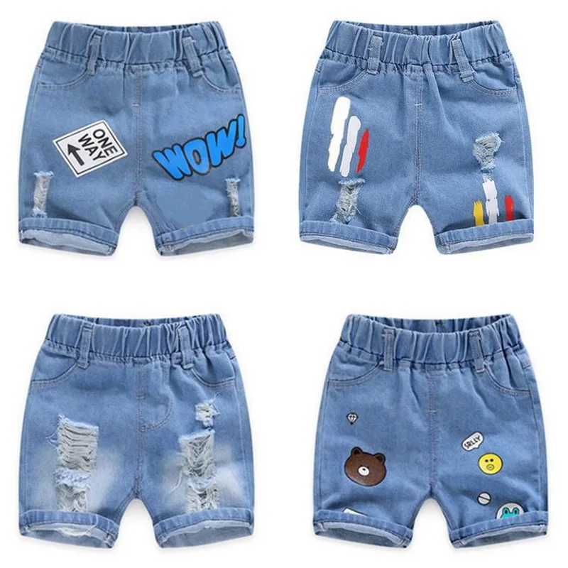 Jeans Kids Casual Cowboy Shorts Girls Toddler Beach Pants 2-8 New Summer Baby Boys Denim Shorts Fashion Hole Cotton for Children
