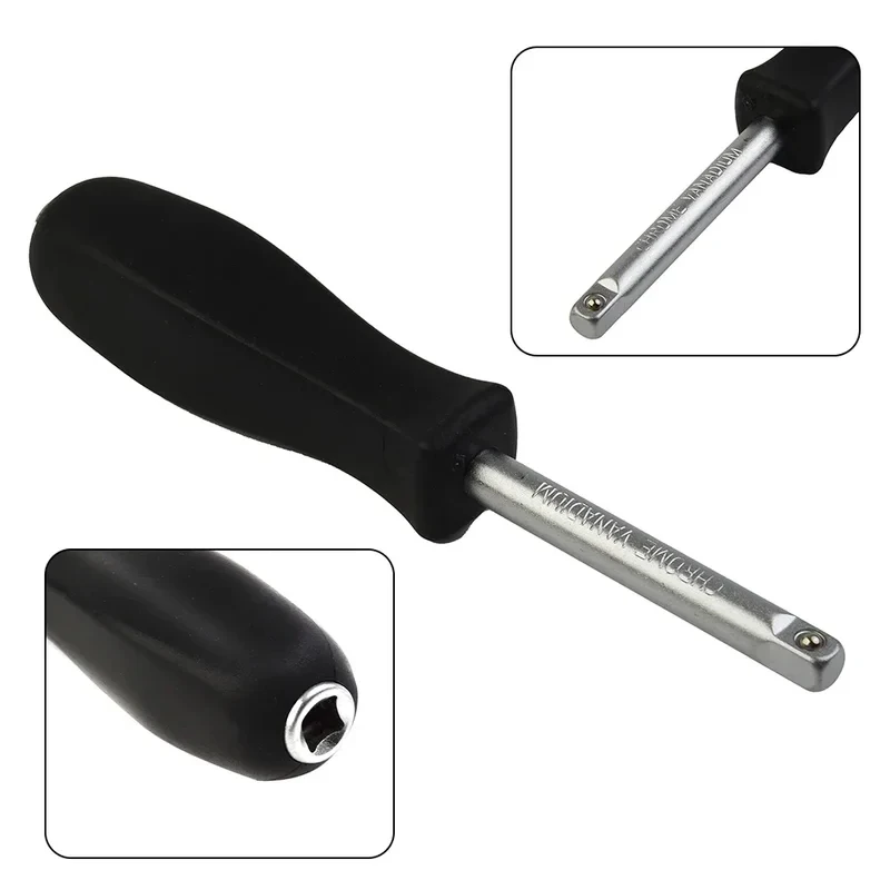 Chave de Boca Quadrada Fêmea de 1/4'' com Cabo de 150mm para Acessórios de Chave Catraca Mini