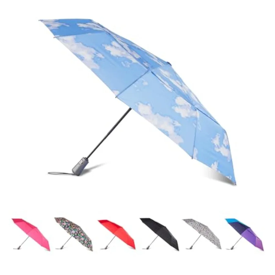Auto Open/Close Windproof Ultimate Compact Umbrella with UV and Water Repellent Protection