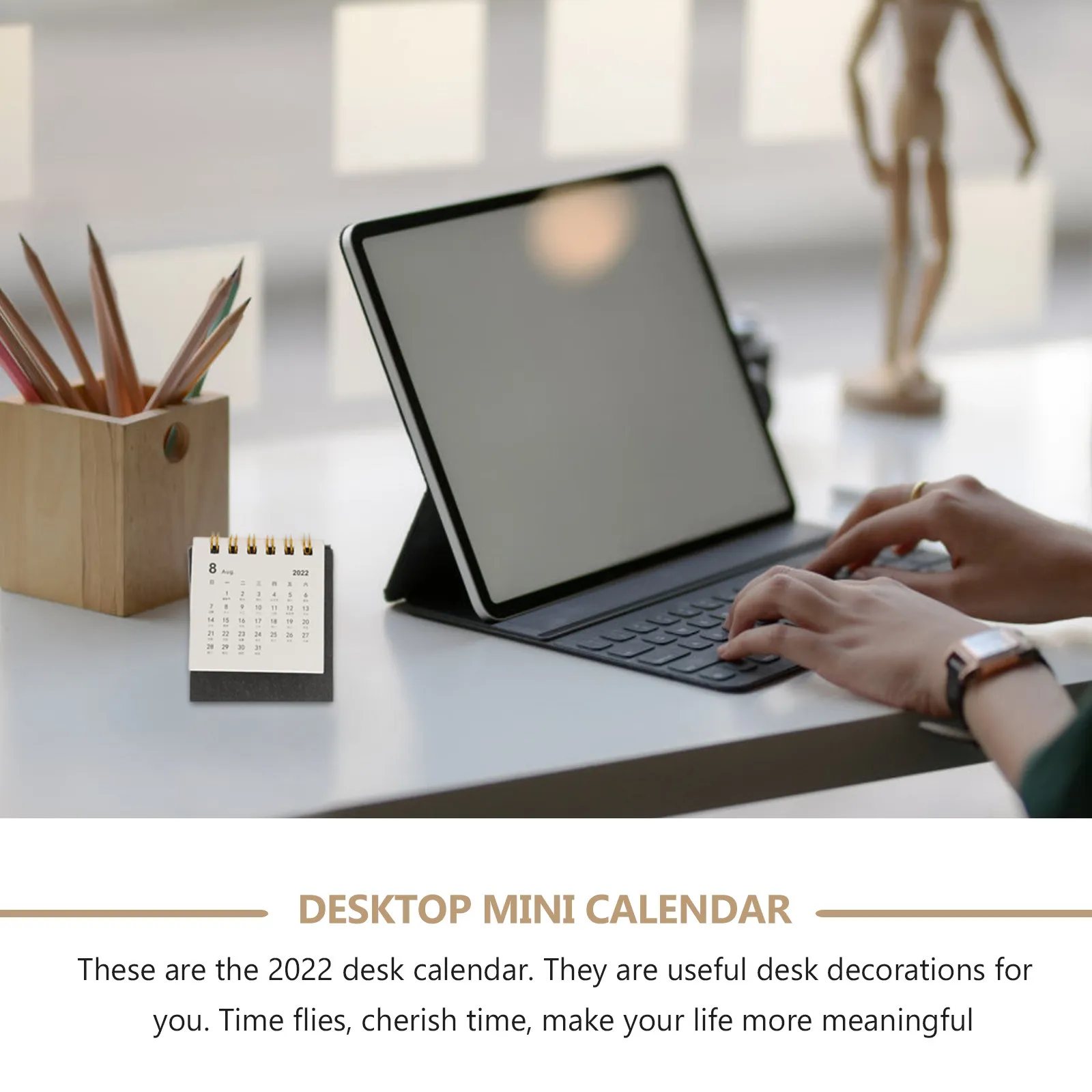 Mini Desk Calendar Set – 2pcs Portable Paper Table Calendar for Home Office Daily Scheduling